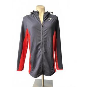 Gymshark Women's Full Zip Hoodie Size L & Olive Running Shorts Size M